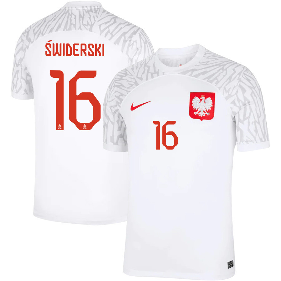 Karol Swiderski 16 Poland National Team Qatar World Cup 2022-23 Home Soccer Jersey,