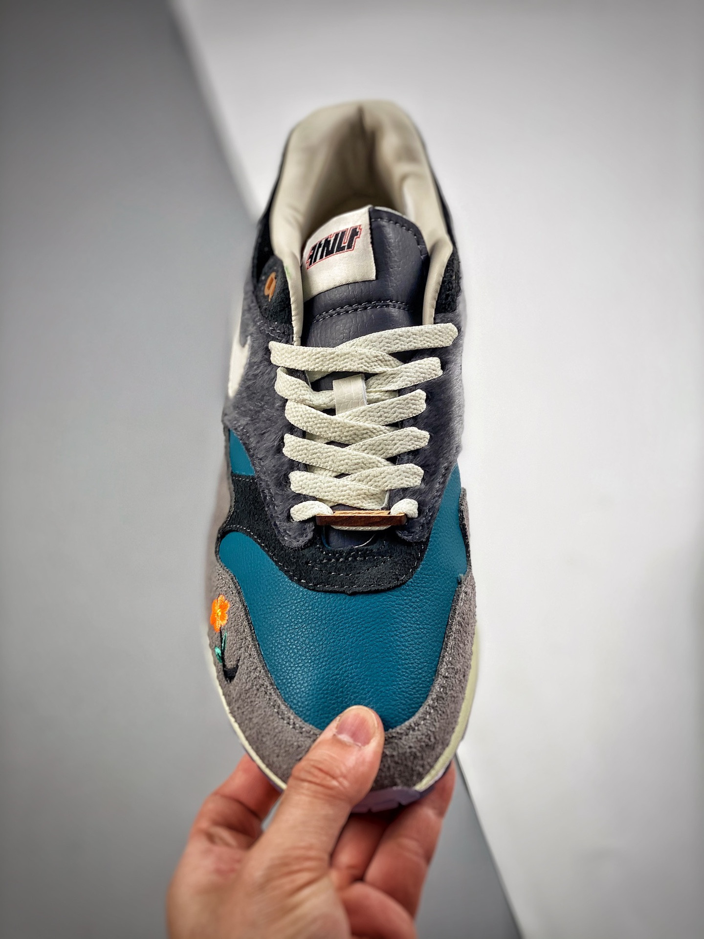 Kasina X Nike Air Max 1 Won-Ang Particle Grey/Dark Teal Green For Sale