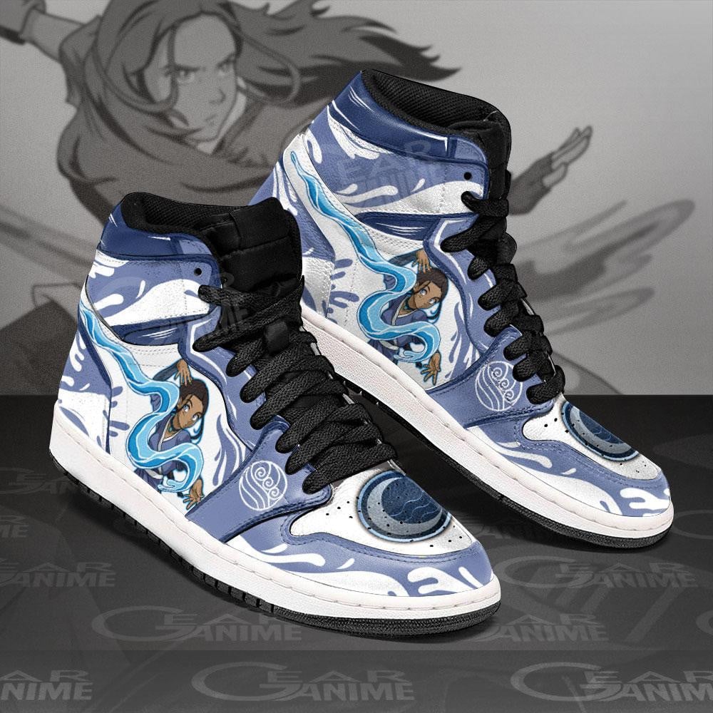 Katara JD1s Sneakers Avatar The Last Airbender Anime Shoes, Air Jordan Hightop