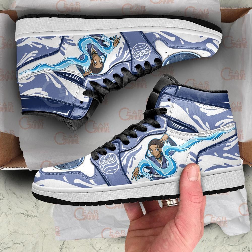 Katara JD1s Sneakers Avatar The Last Airbender Anime Shoes, Air Jordan Hightop