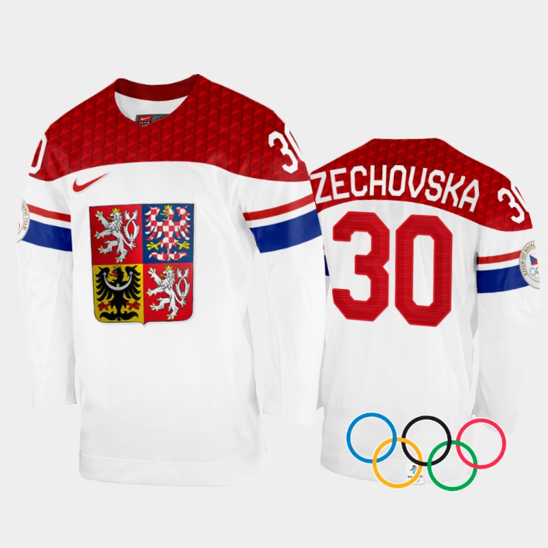Katerina Zechovska Czech Republic Women's White Home Jersey 2022 Winter Olympics