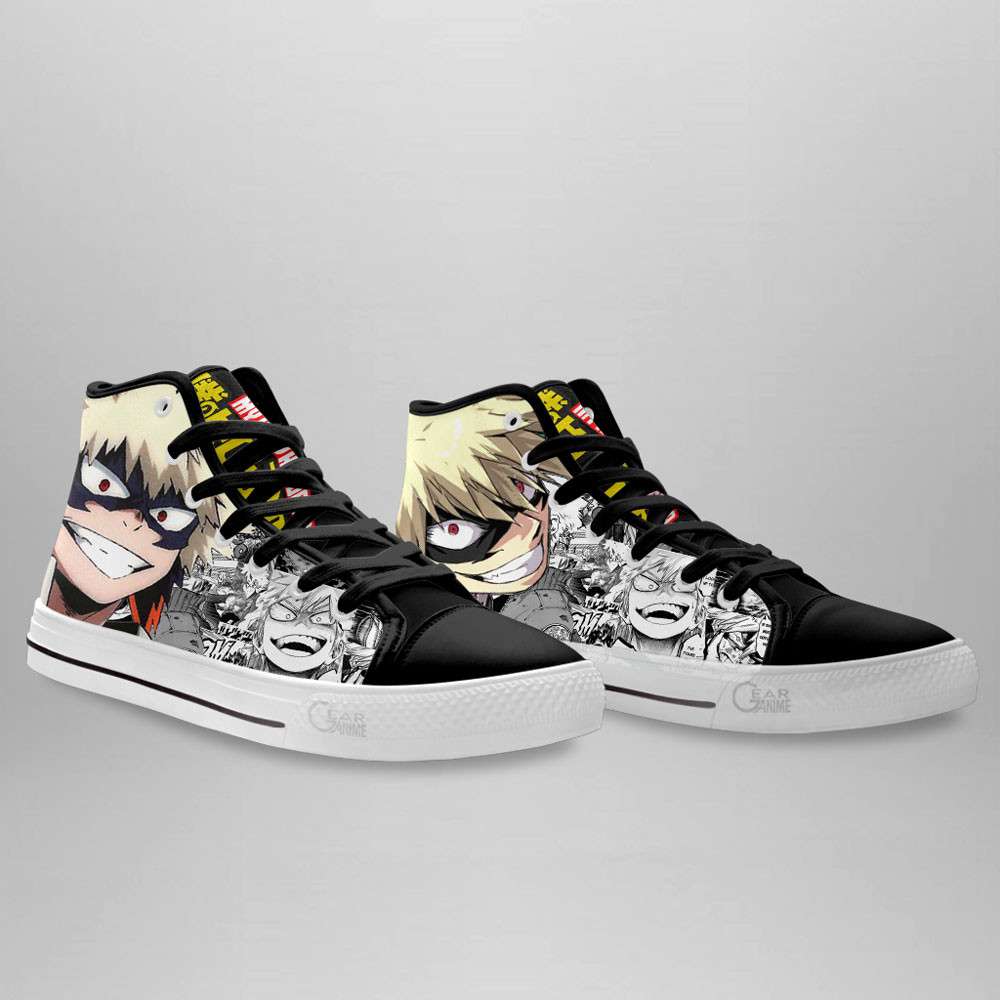 Katsuki Bakugo High Top Shoes My Hero Academia Custom Anime Sneakers Mix Manga