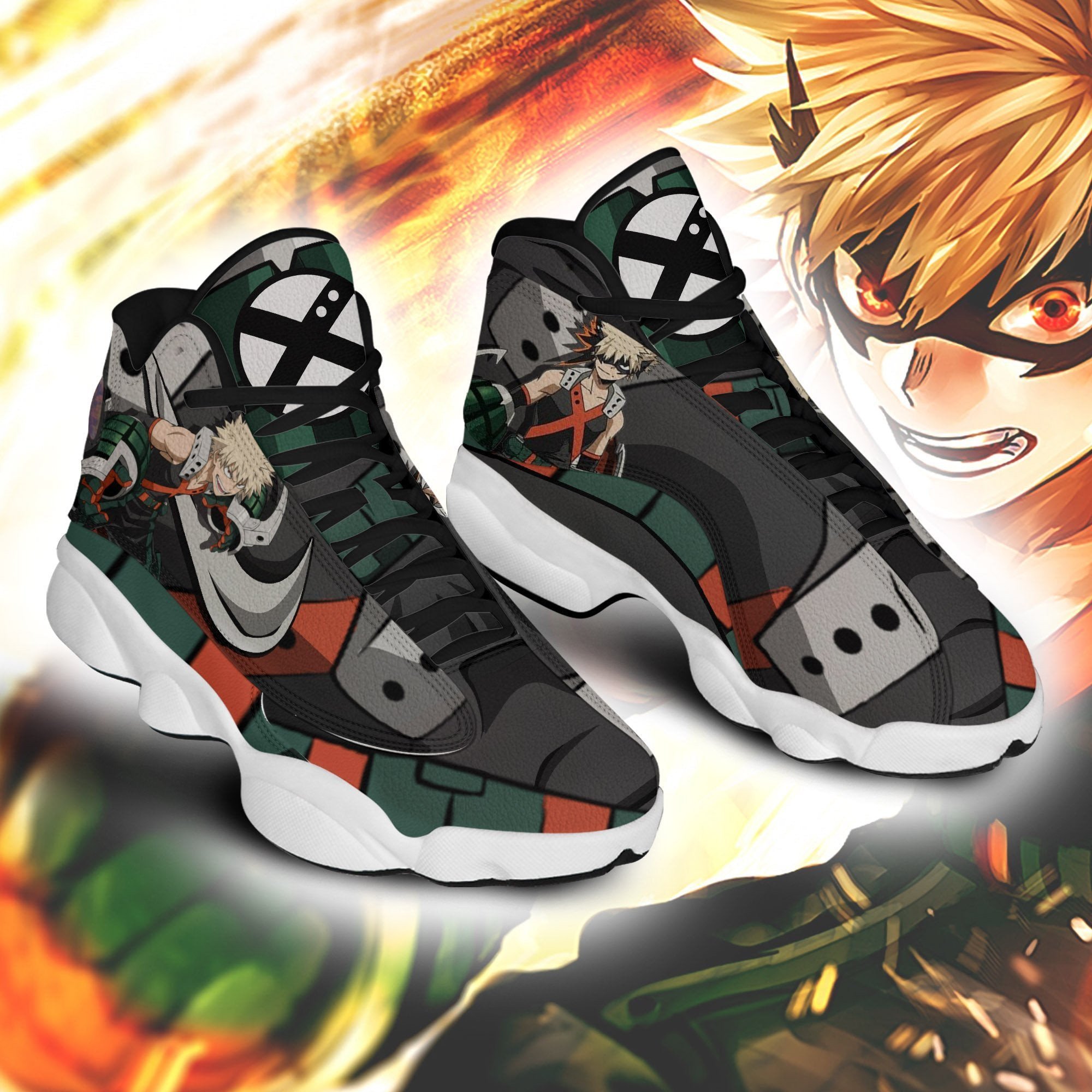Katsuki Bakugo JD13 Sneakers Custom Anime My Hero Academia Shoes