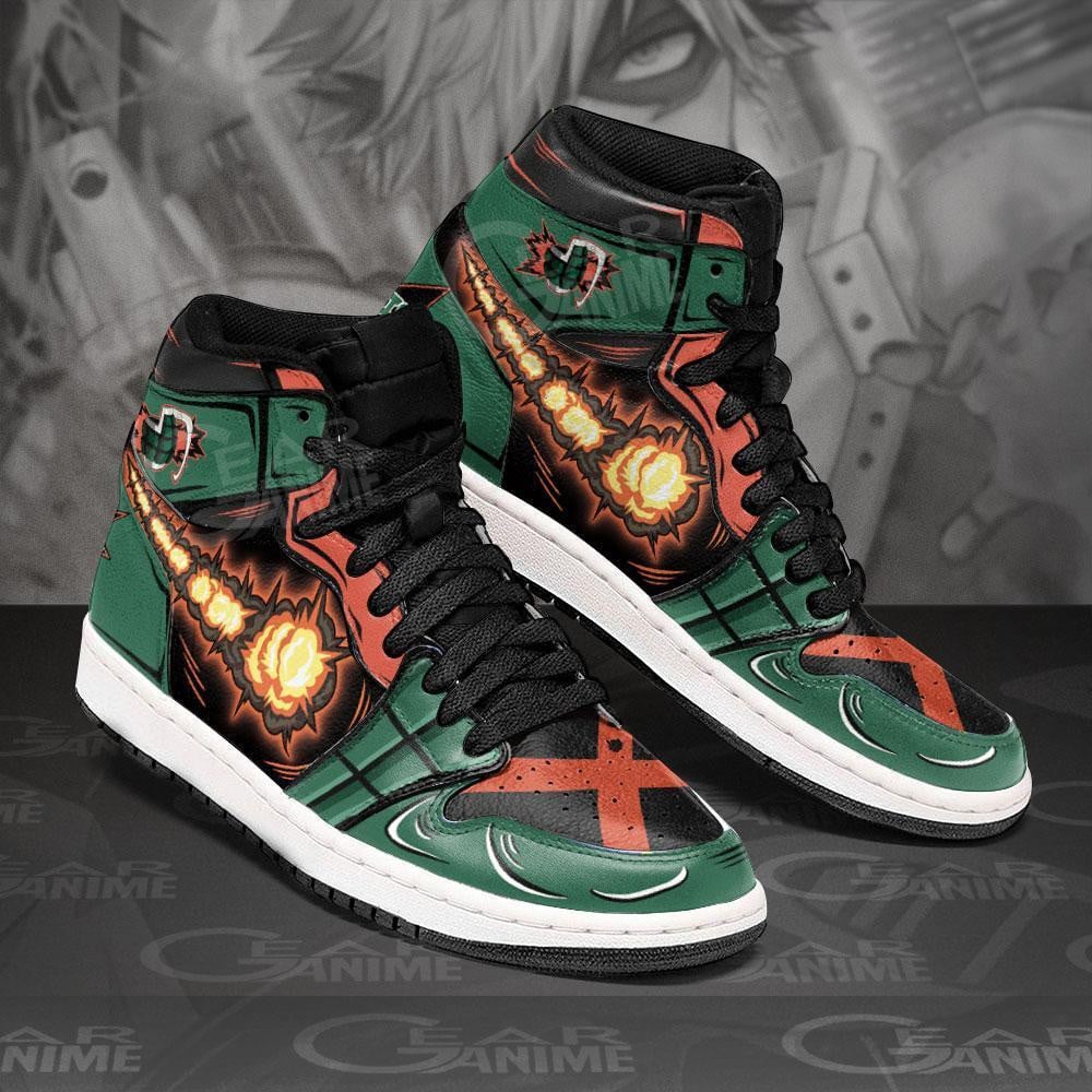 Katsuki Bakugo JD1s Sneakers Dynamight My Hero Academia Anime Shoes, Air Jordan Hightop