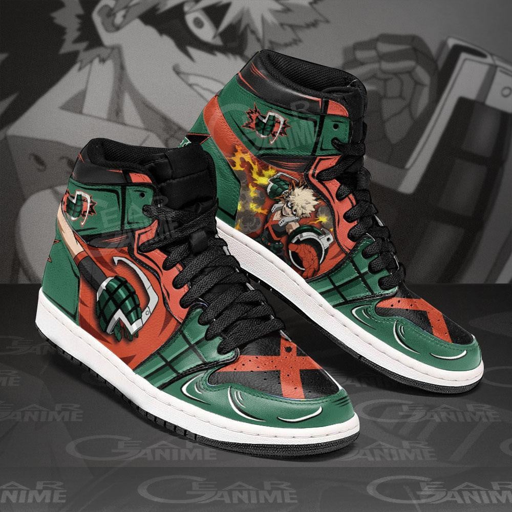 Katsuki Bakugo JD1s Sneakers My Hero Academia Anime Shoes, Air Jordan Hightop