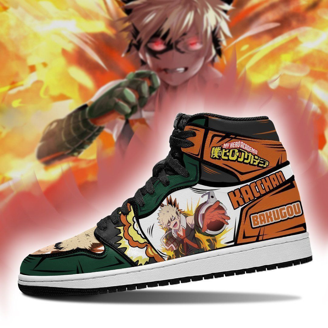 Katsuki Bakugo My Hero Academia anime 1 High Top Air Jordan Sneaker, Air Jordan Hightop