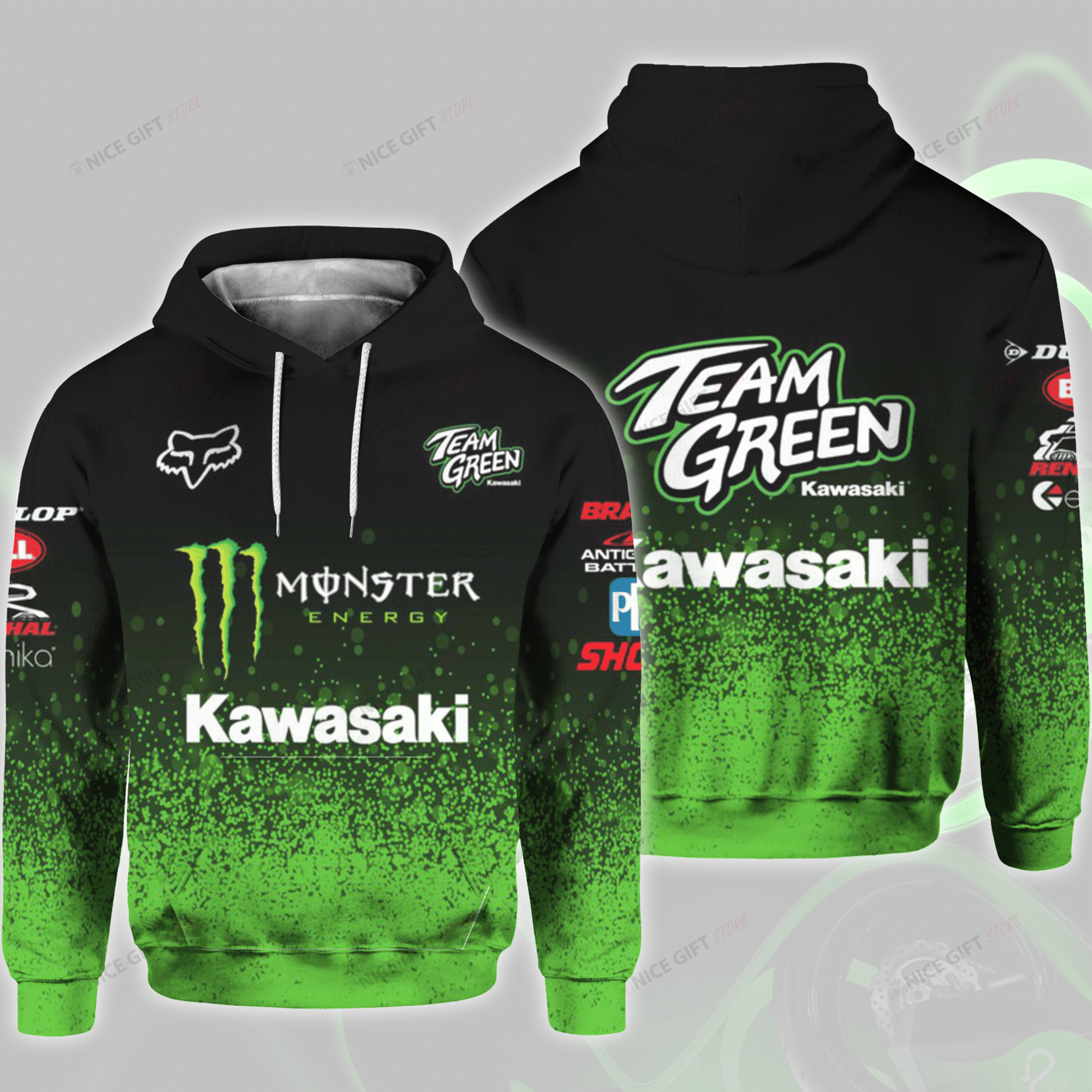 Kawasaki Team Green 3D Hoodie Gift For Fans