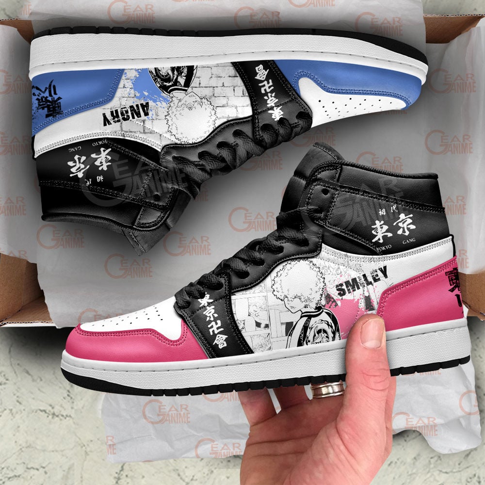 Kawata Twins JD1s Sneakers Tokyo Revengers Manga Anime Shoes, Air Jordan Hightop