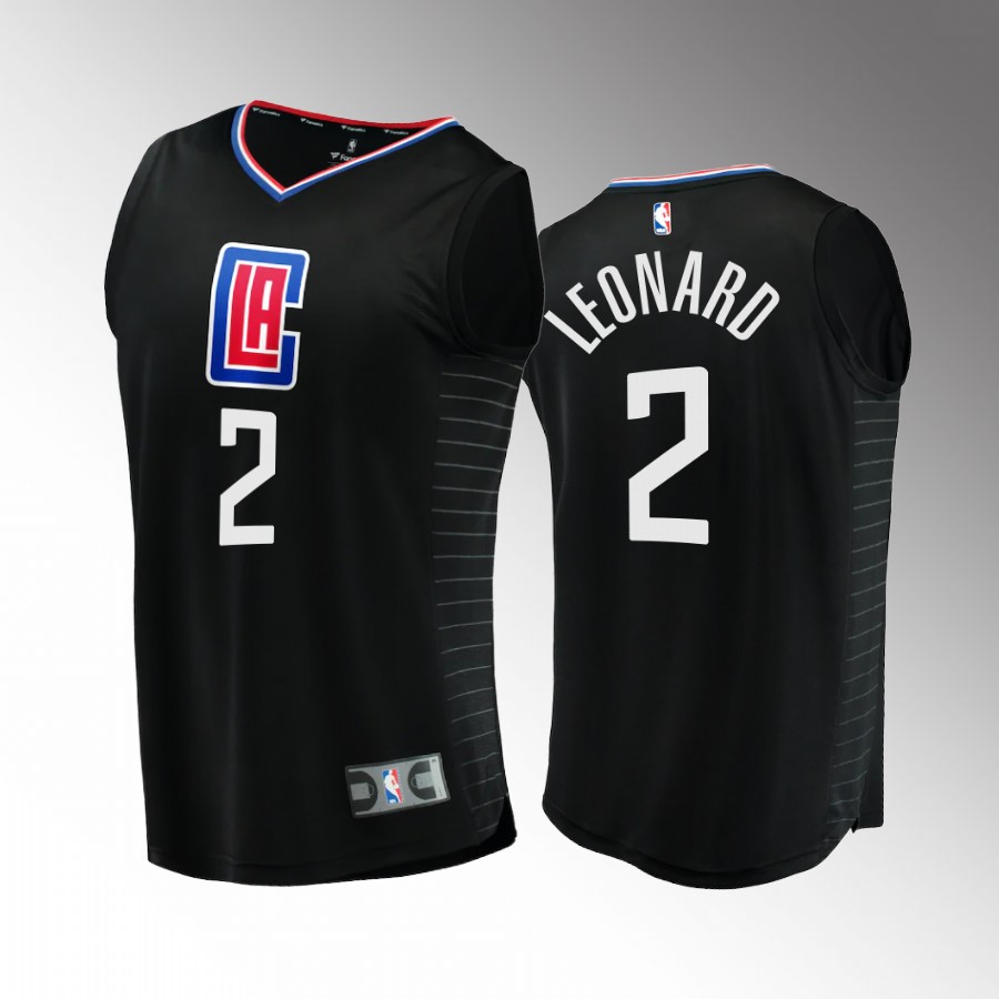 Kawhi Leonard Clippers #2 Black Jersey Fast Break 2022-23 Statement