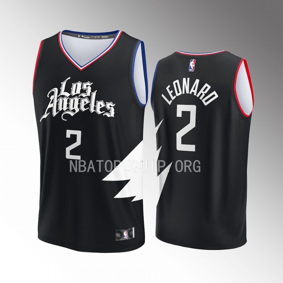 Kawhi Leonard LA Clippers Youth Black Fast Break Player Jersey Statement Edition