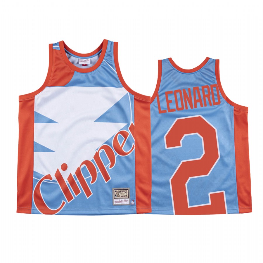 Kawhi Leonard Los Angeles Clippers Hardwood Classics Blue Big Face #2 Jersey