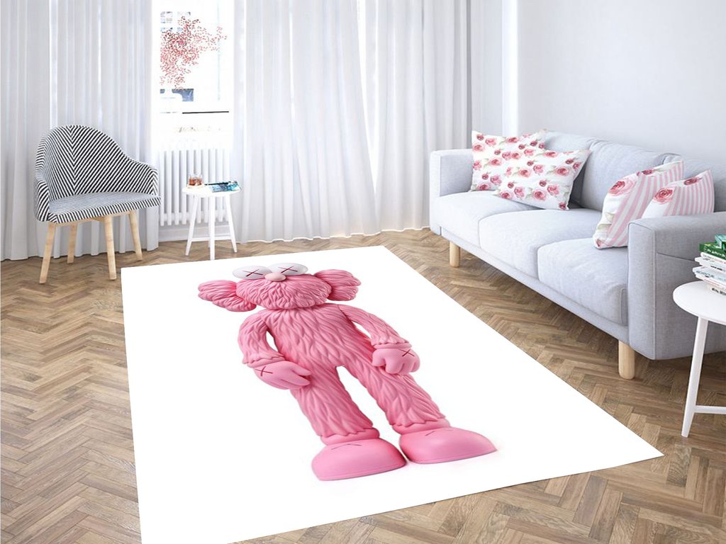 Kaws Bff Pink Wallpaper Living Room Modern Carpet Rectangle Rug