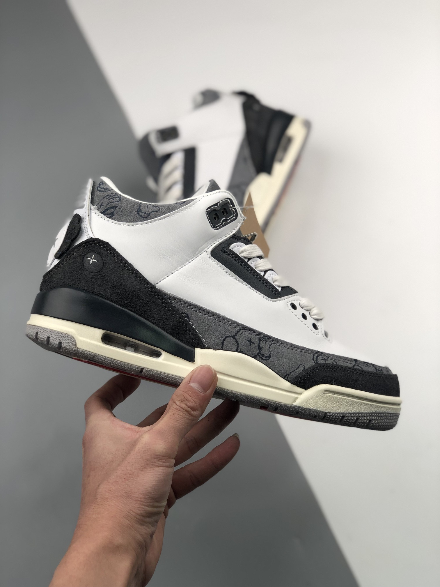KAWS x Air Jordan 3 White Grey Black For Sale