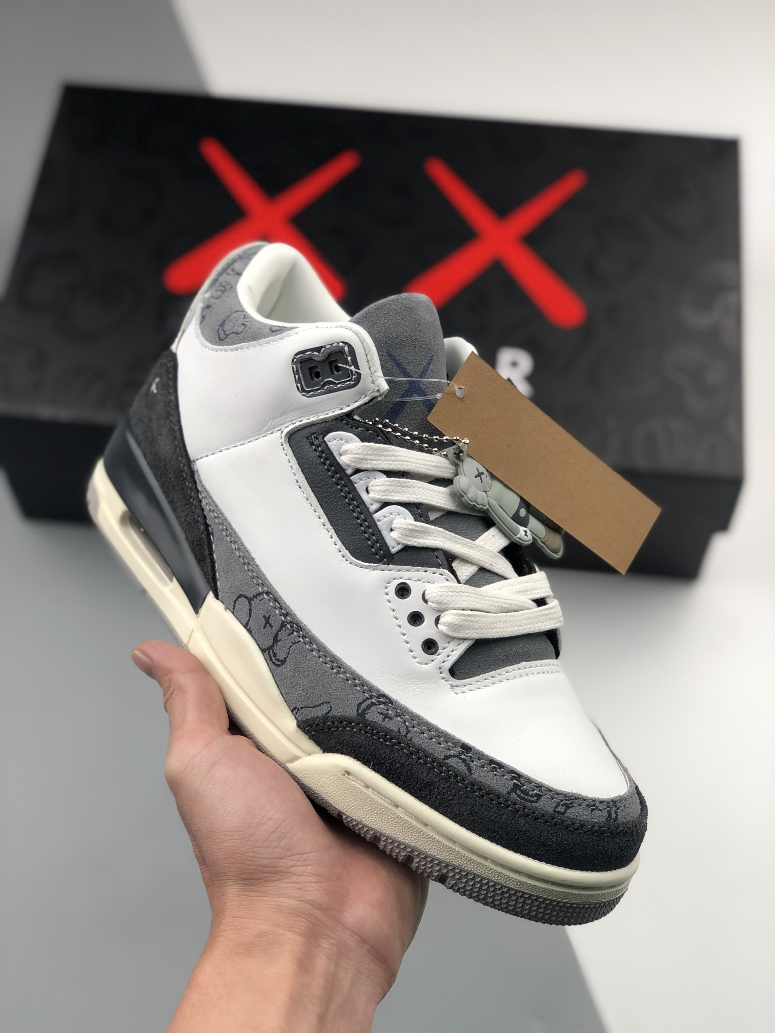 KAWS x Air Jordan 3 White Grey Black For Sale