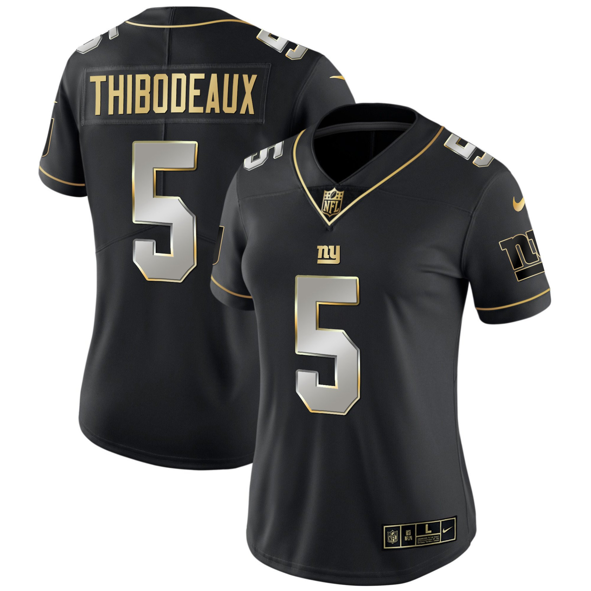 Kayvon Thibodeaux Women's New York Giants Vapor Gold Black Limited Jersey - All Stitched 