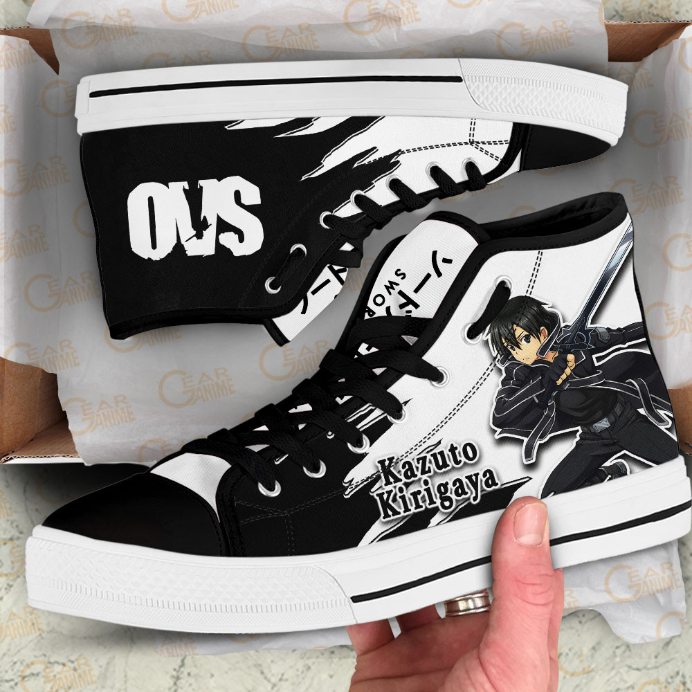 Kazuto Kirigaya High Top Shoes Custom Sword Art Online Anime Sneakers