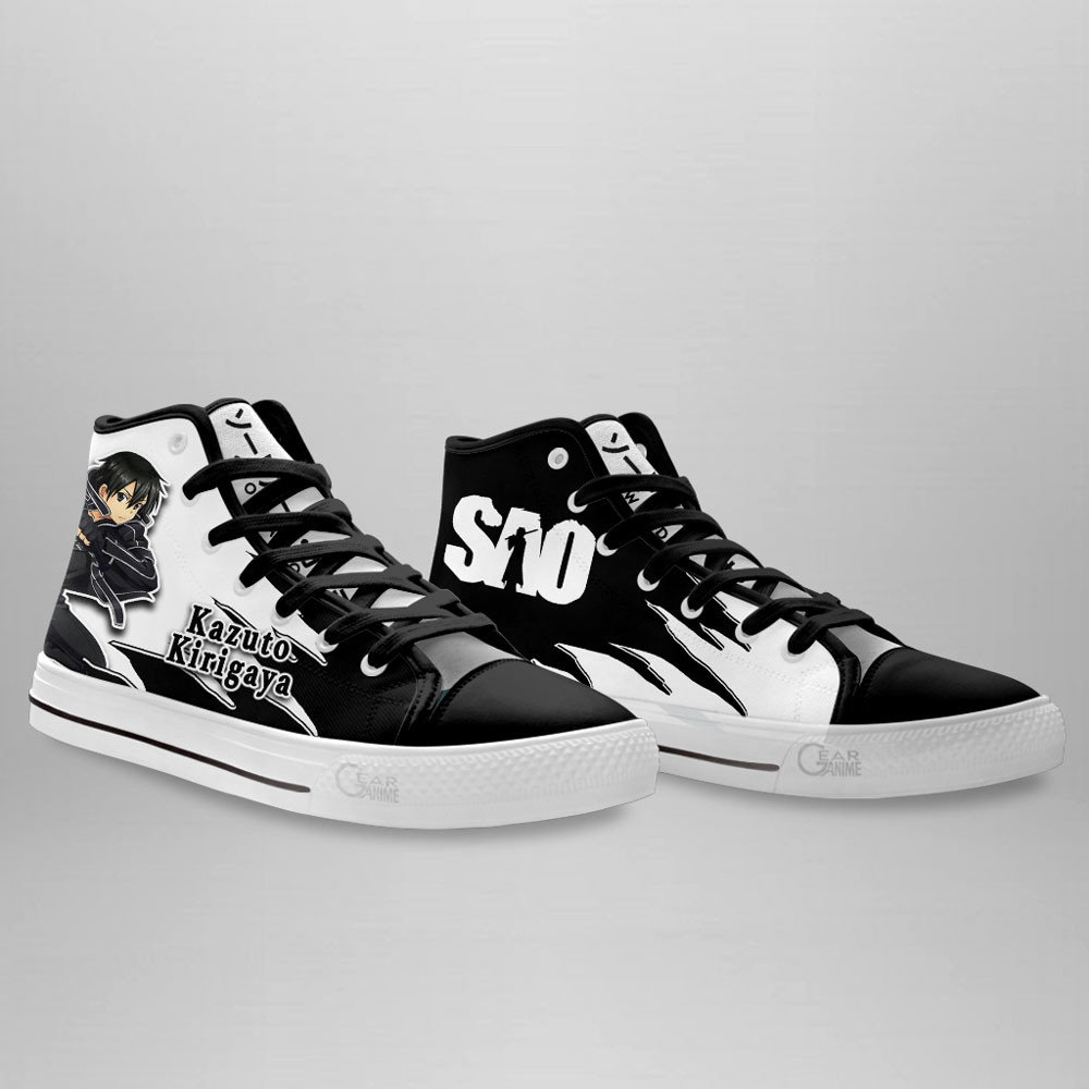 Kazuto Kirigaya High Top Shoes Custom Sword Art Online Anime Sneakers