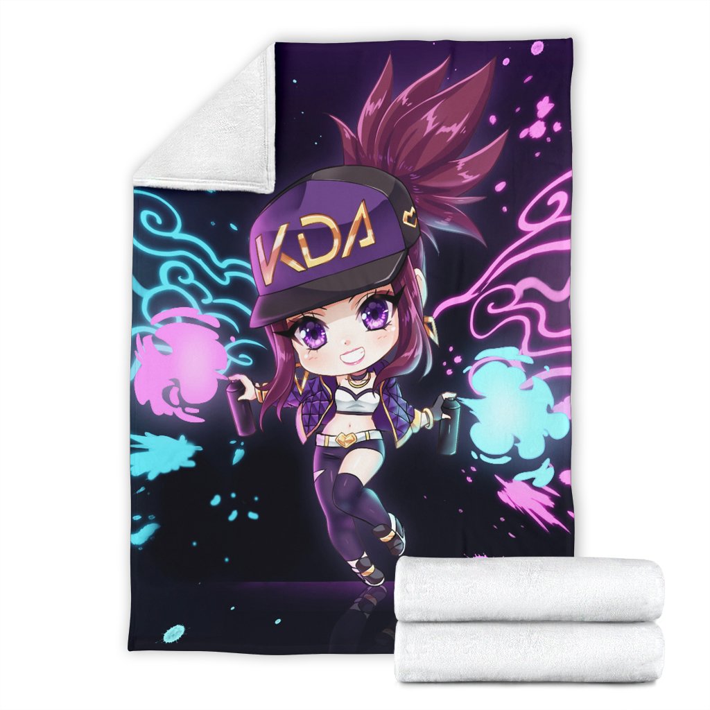 Kda Akali Chibi Sherpa Blanket Cozy Blanket Fleece Blanket