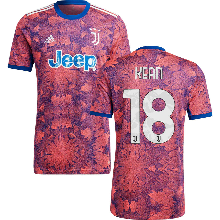 Kean 18 Juventus Men 2022/23 Third Soccer Jersey – Pink/Blue