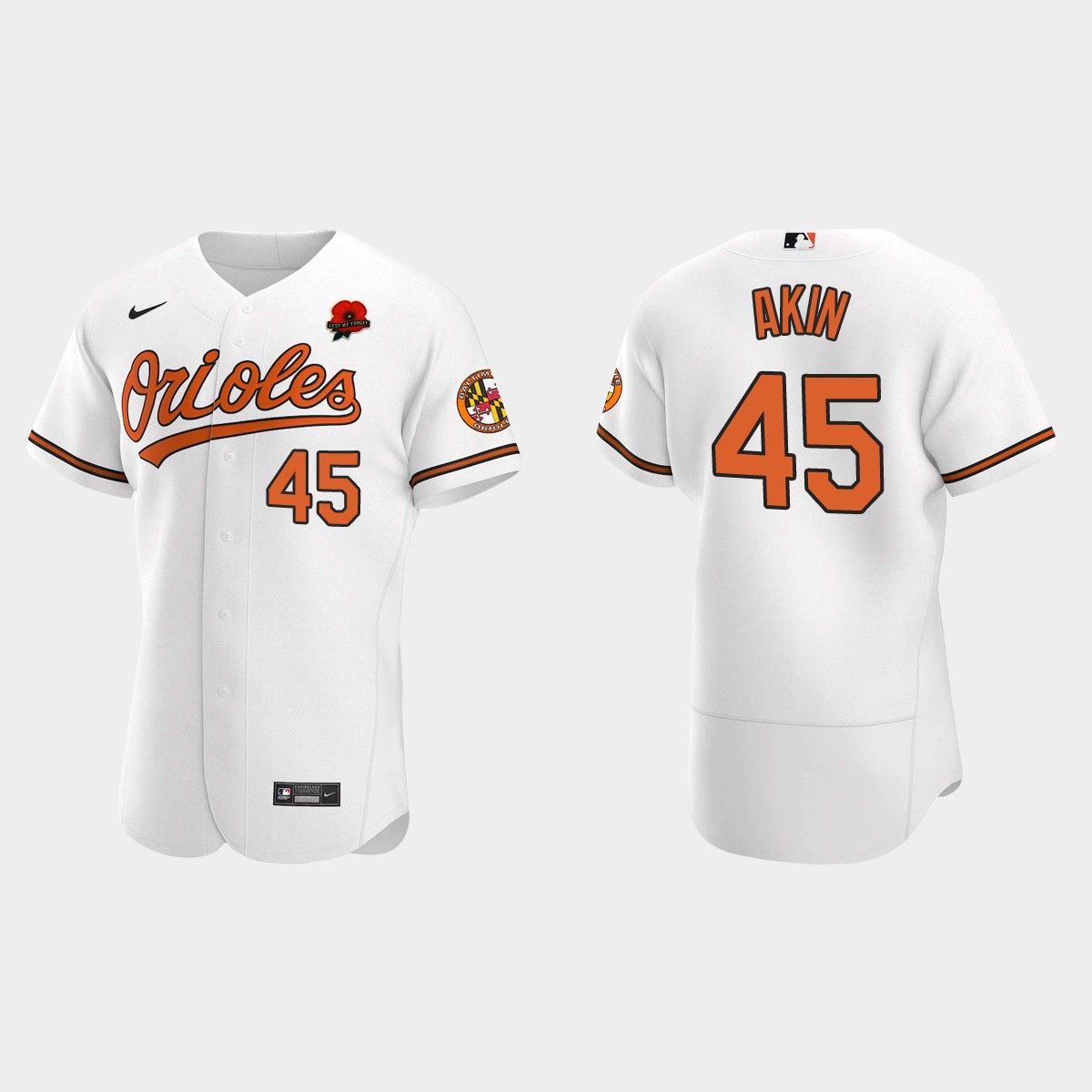 Keegan Akin Baltimore Orioles 2021 Memorial Day Jersey - White