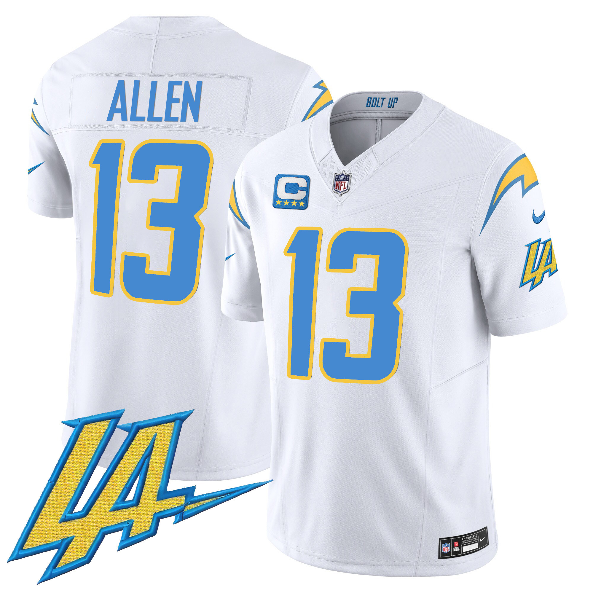 Keenan Allen Men's Los Angeles Chargers Vapor Limited V2 White Jersey - All Stitched