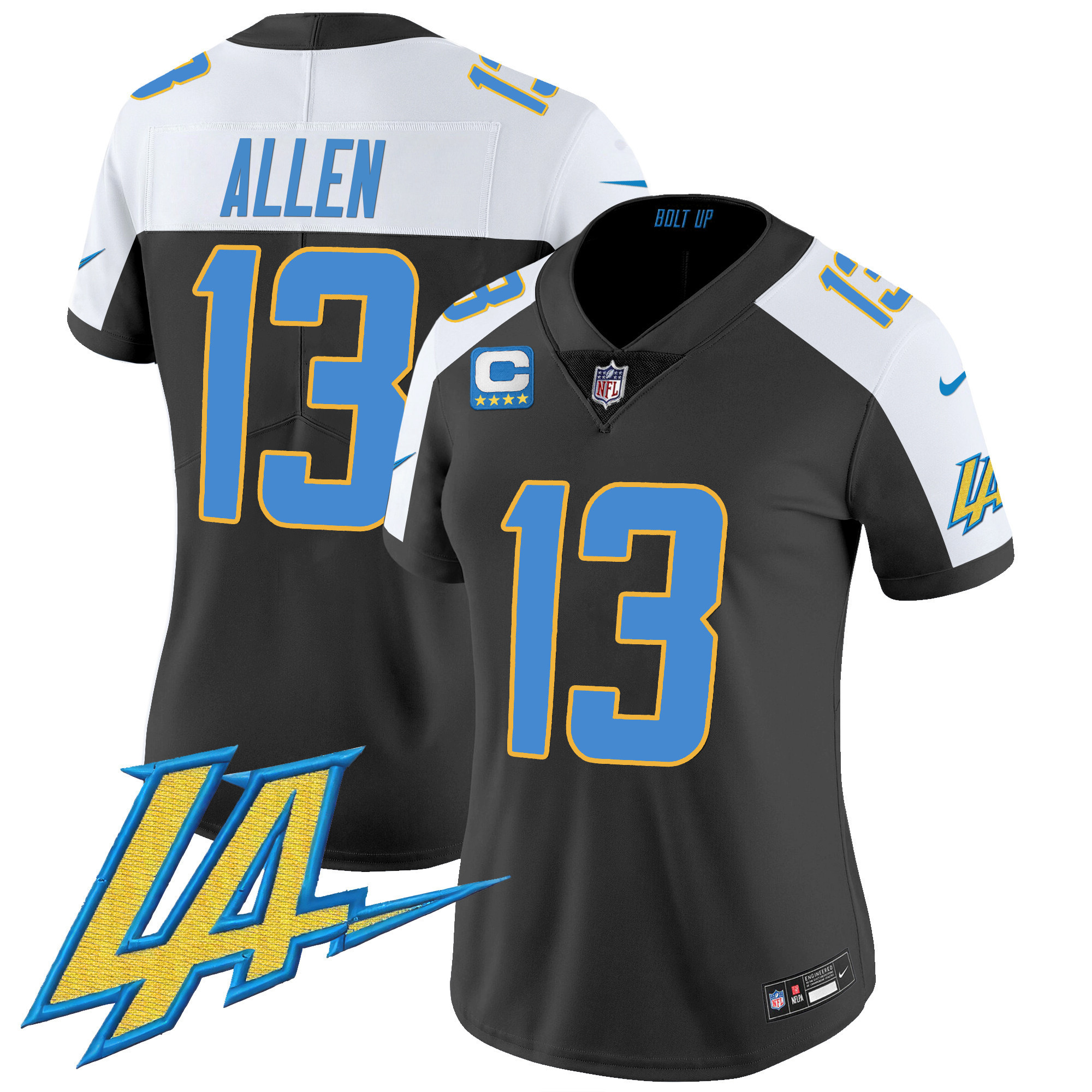 Keenan Allen Women's Los Angeles Chargers Vapor Limited V2 Black Alternate Jersey - All Stitched