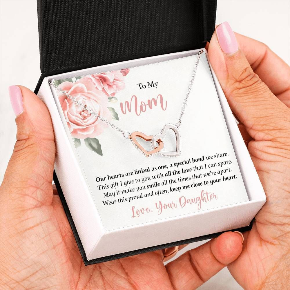 Keep Me Close To Your Heart Interlocking Hearts Necklace For Mom