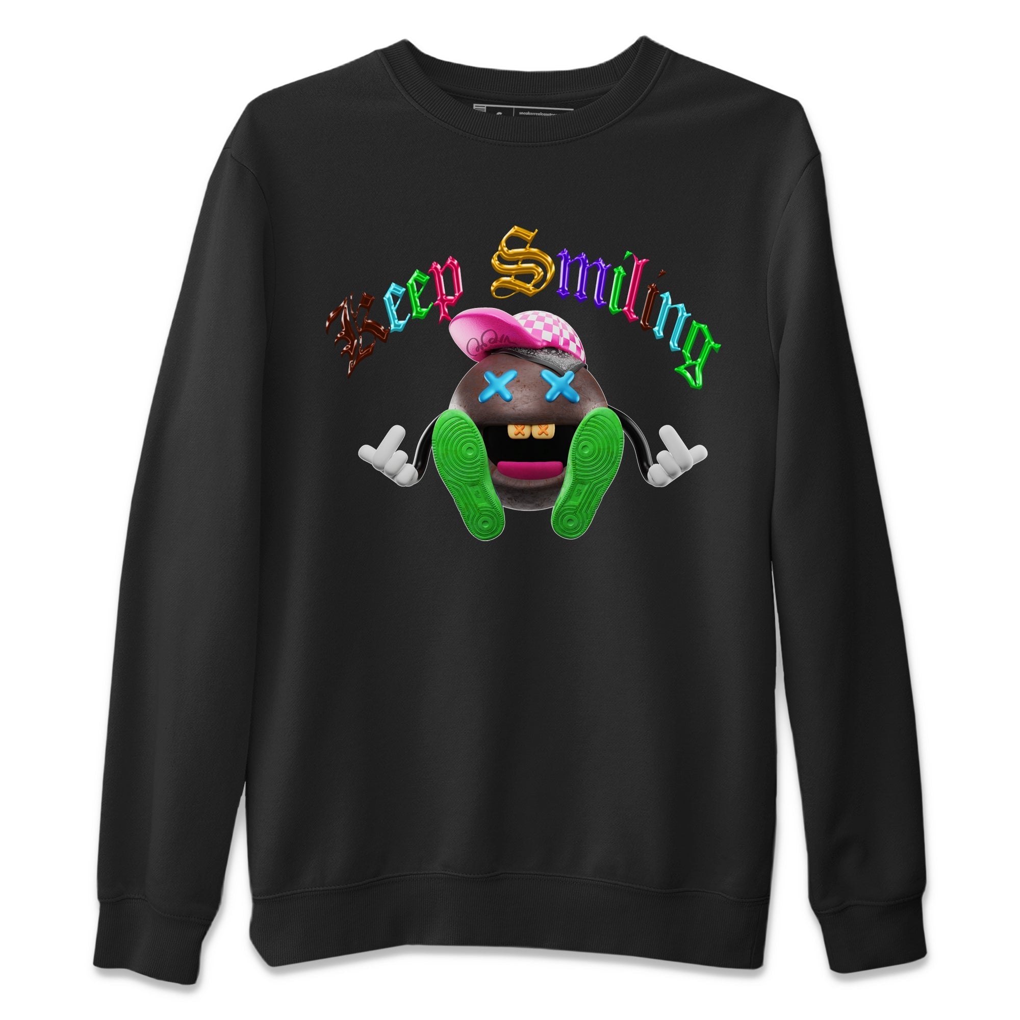 Keep Smiling Unisex Sweater – Air Force 1 Undefeated Fauna Brown, Sneakers Matching Sweater
