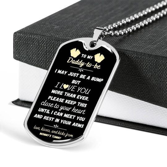 Keep This Close To Your Heart Dog Tag Necklace Gift For Dad To Be