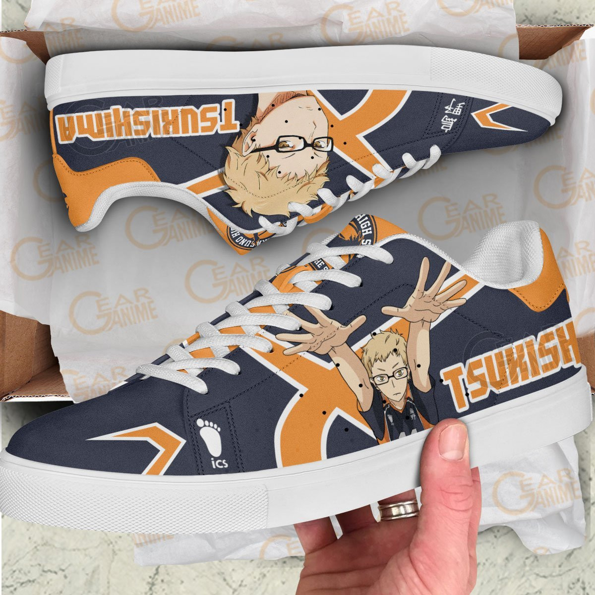 Kei Tsukishima Skate Shoes Custom Haikyuu Anime Shoes