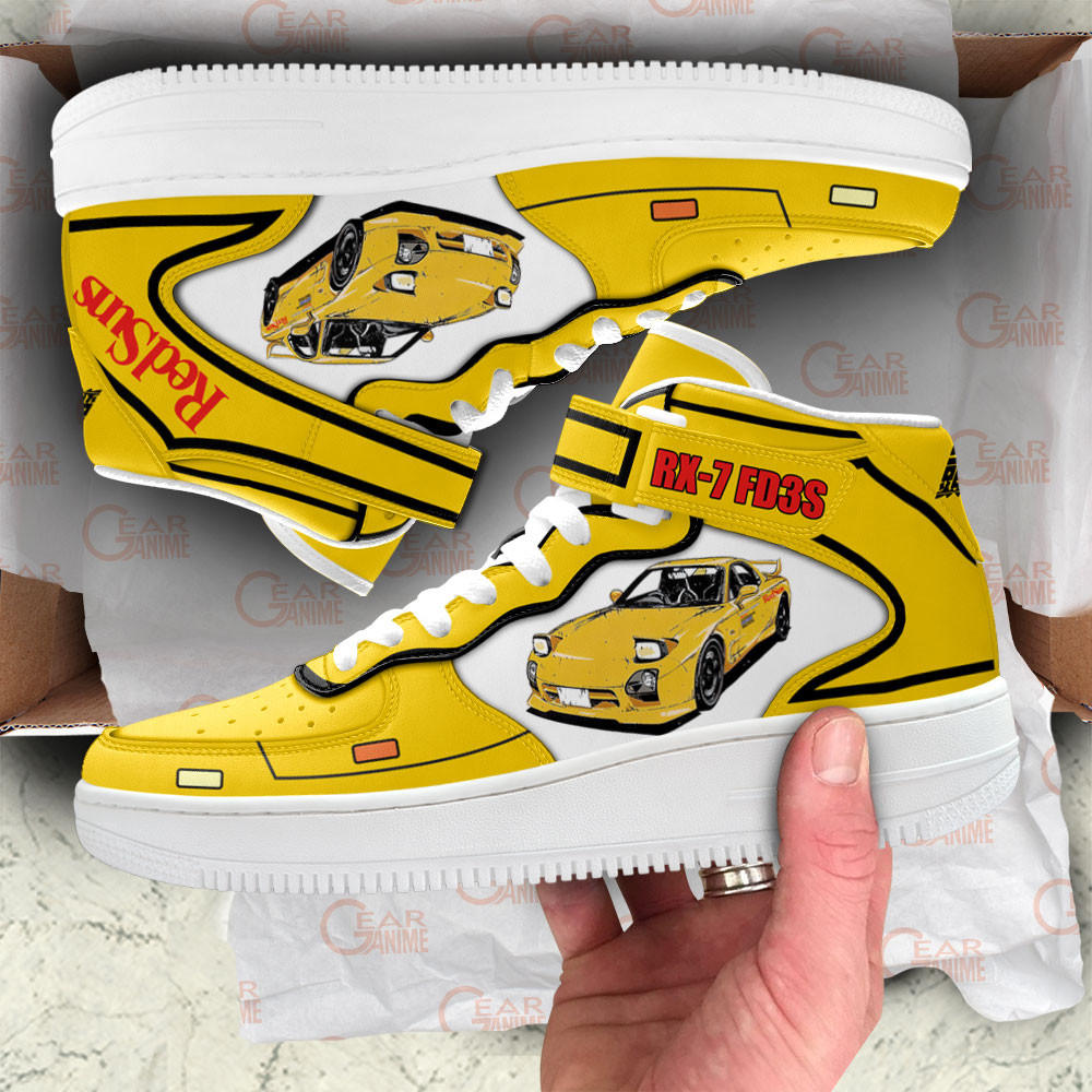 Keisuke Takahashi RX-7 Car Sneakers Air Mid Custom Initial D Anime Shoes