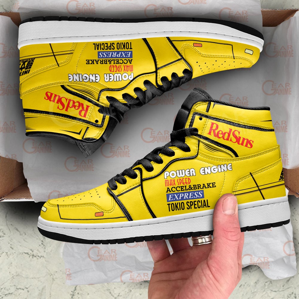 Keisuke Takahashi RX-7 JD1s Sneakers Initial D Anime Shoes, Air Jordan Hightop