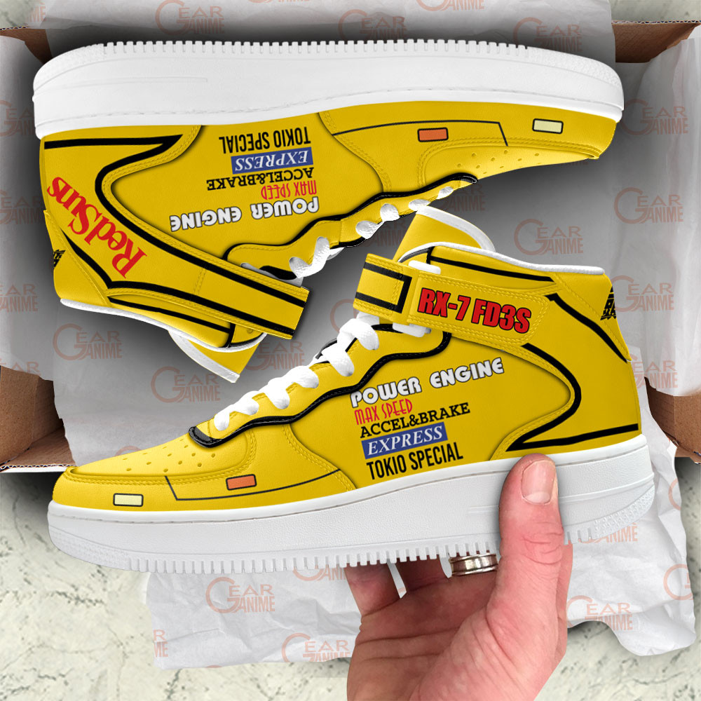 Keisuke Takahashi RX-7 Sneakers Air Mid Custom Initial D Anime Shoes