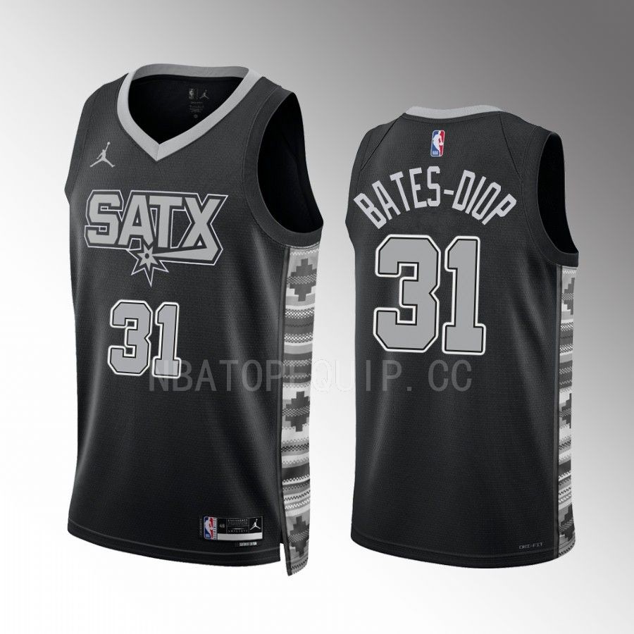 Keita Bates-Diop 2022-23 San Antonio Spurs Black #31 Statement Edition Jersey SATX