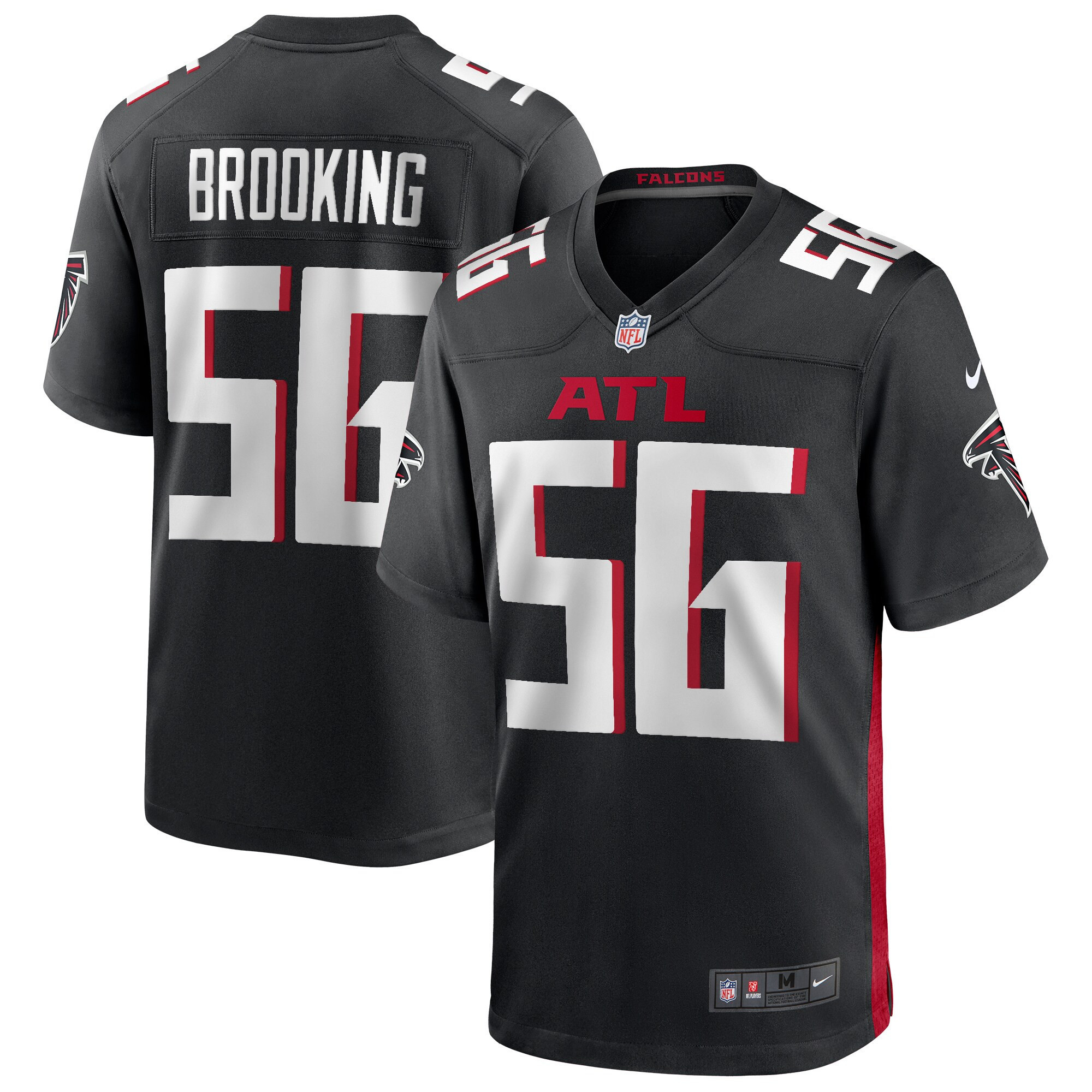 Keith Brooking Atlanta Falcons Black Game Jersey - All Stitched