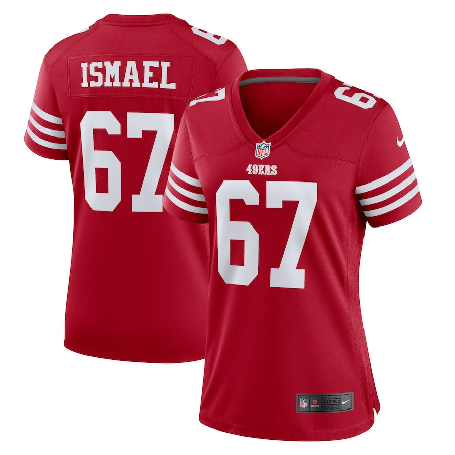 Keith Ismael 67 San Francisco 49ers Women’s Home Game Player Stitched Jersey – Scarlet
