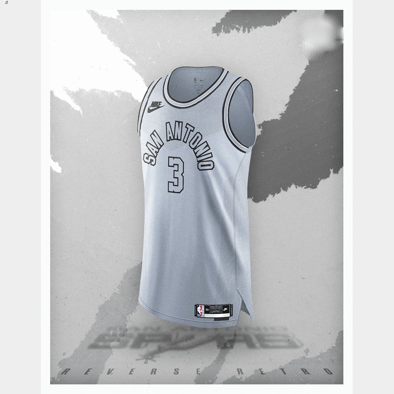 Keldon Johnson San Antonio Spurs Silver #3 Jersey NBA Reverse Retro