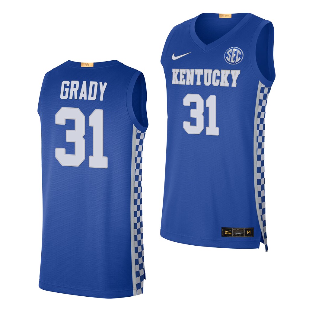 Kellan Grady #31 Kentucky Wildcats 2021-22 College Royal Jersey