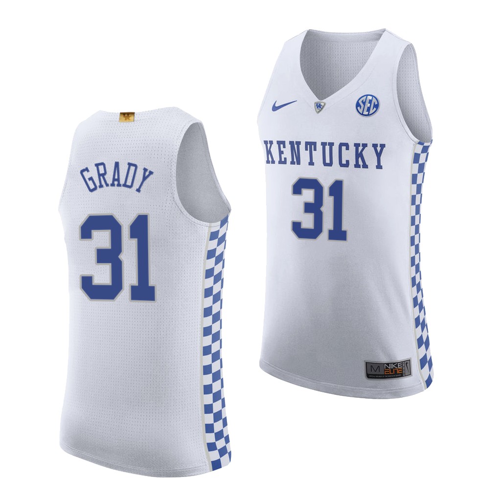Kellan Grady #31 Kentucky Wildcats 2021-22 College White Jersey