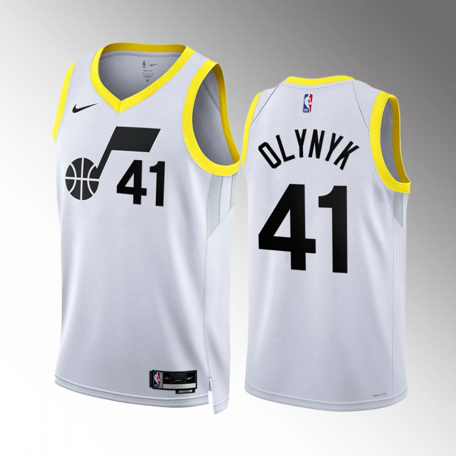 Kelly Olynyk 41 Utah Jazz White Association Edition Stitched Jersey 2022-23 Swingman