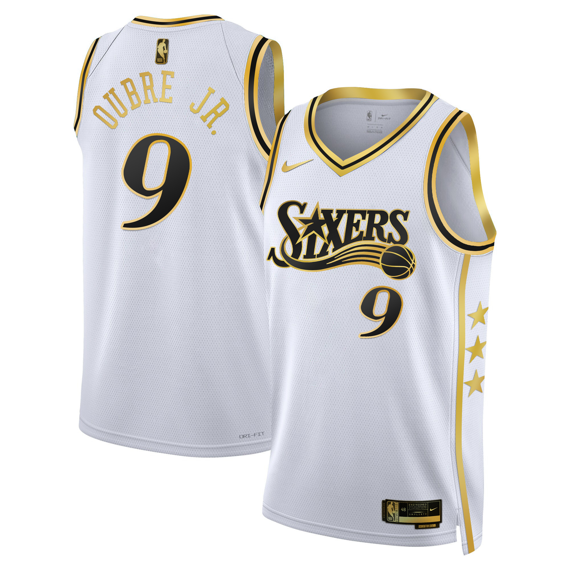 Kelly Oubre Jr. Men's Philadelphia 76ers Swingman White Gold Jersey - All Stitched