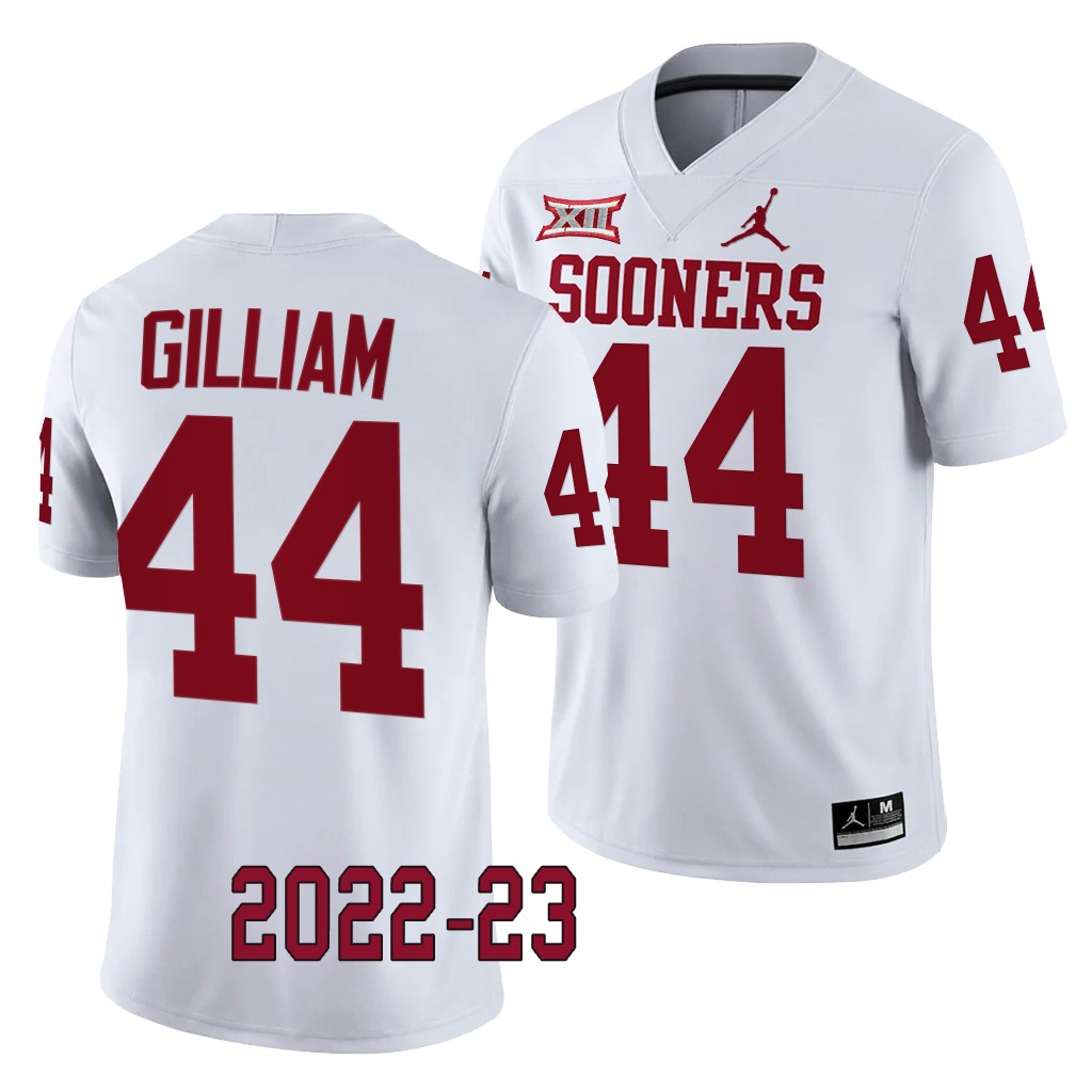Kelvin Gilliam Oklahoma Sooners 2022-23 College Game Jersey Men’s White #44 Uniform