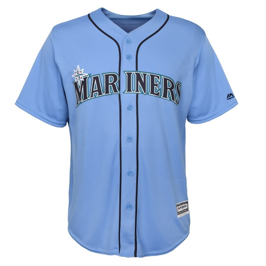 Ken Griffey Jr. Seattle Mariners Majestic Official Cool Base Player Stitched Jersey – Light Blue