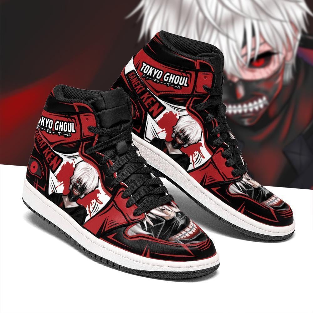 Ken Kaneki JD1s Sneakers Tokyo Ghoul Anime High Top Shoes, Air Jordan Hightop