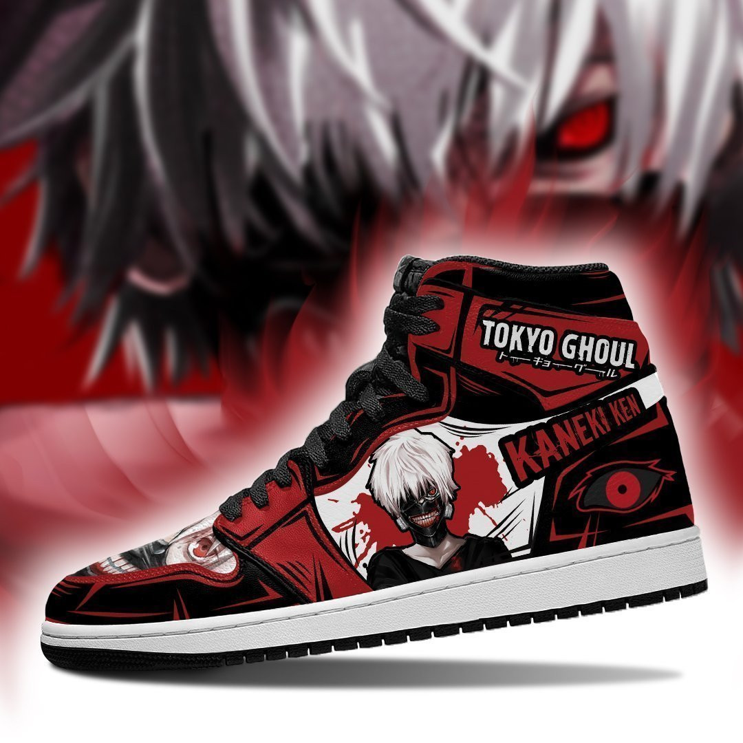 Ken Kaneki JD1s Sneakers Tokyo Ghoul Anime High Top Shoes, Air Jordan Hightop