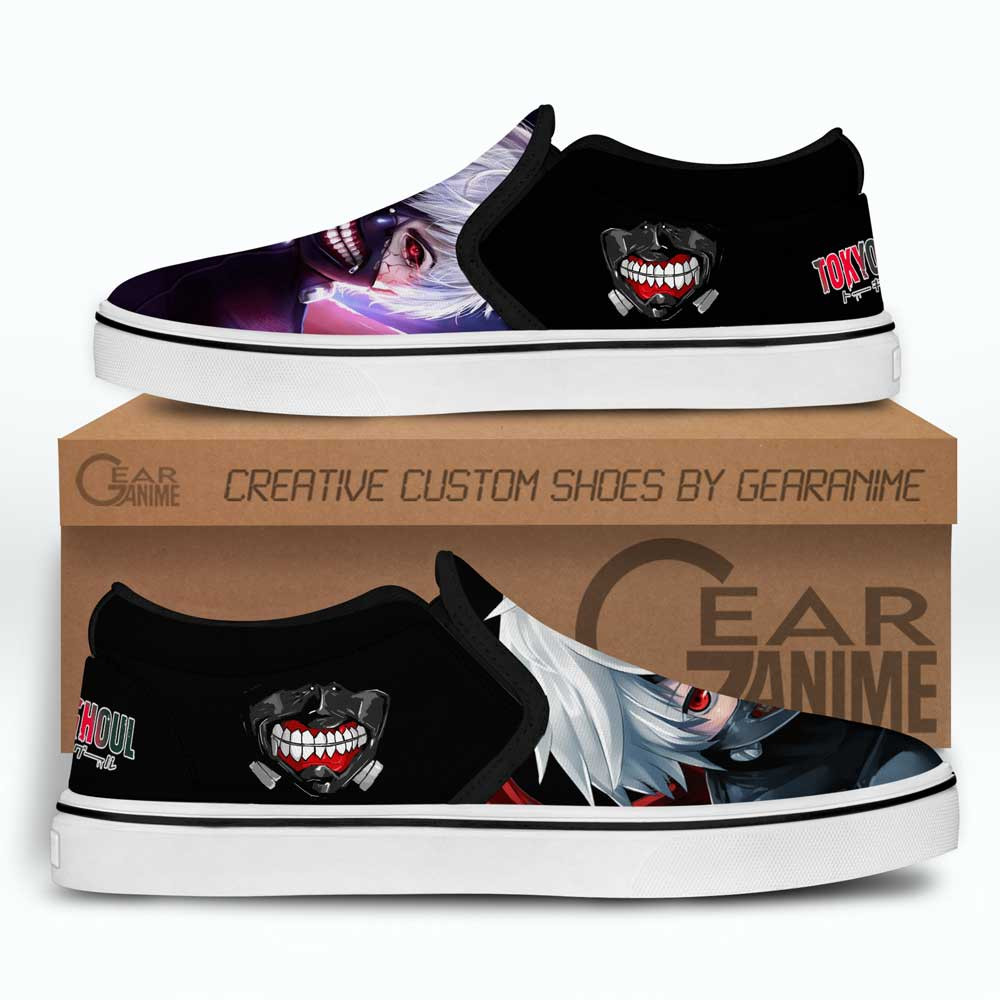 Ken Kaneki Sneakers Custom Anime Tokyo Ghoul Slip On Shoes