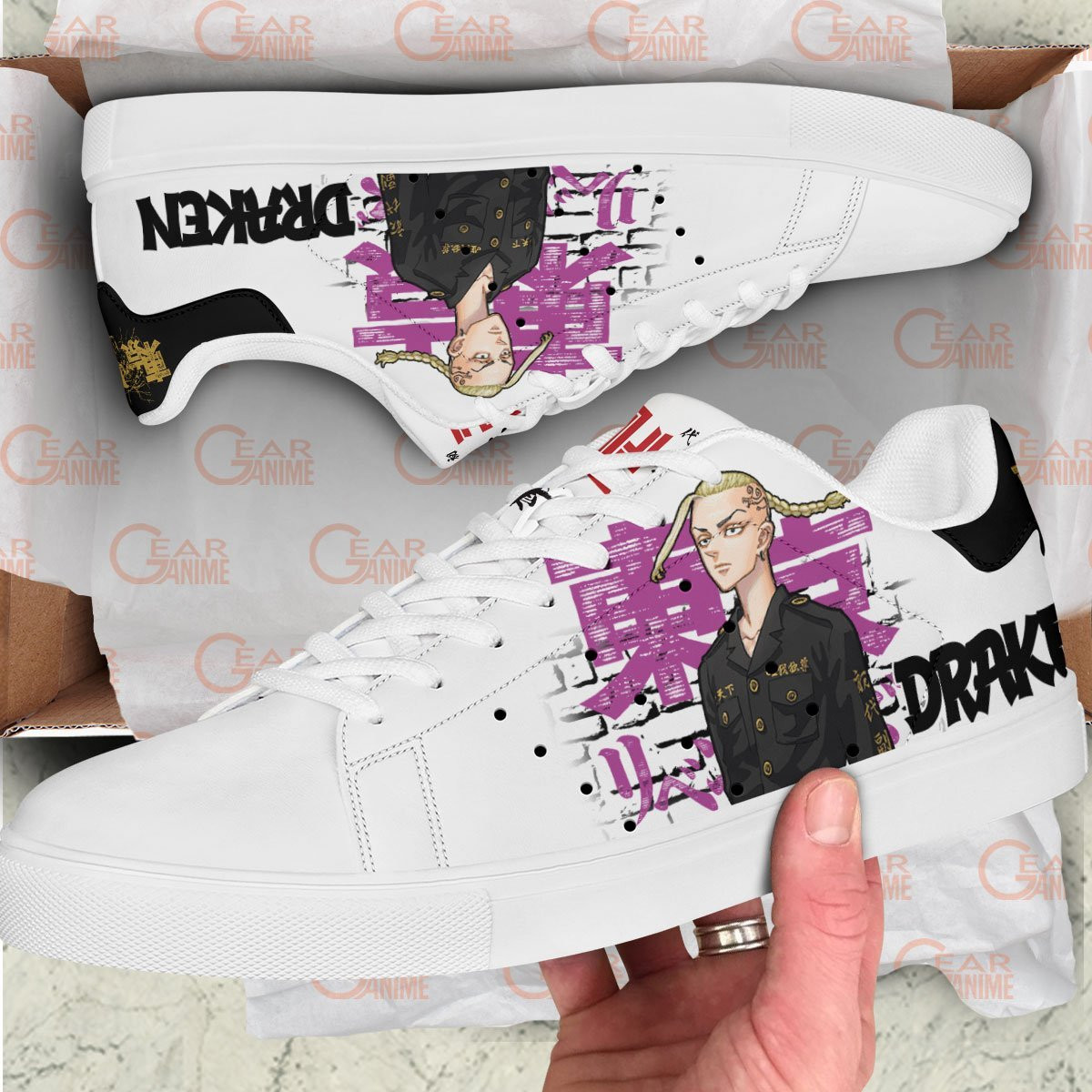 Ken Ryuguji Draken Skate Sneakers Custom Anime Tokyo Revengers Shoes