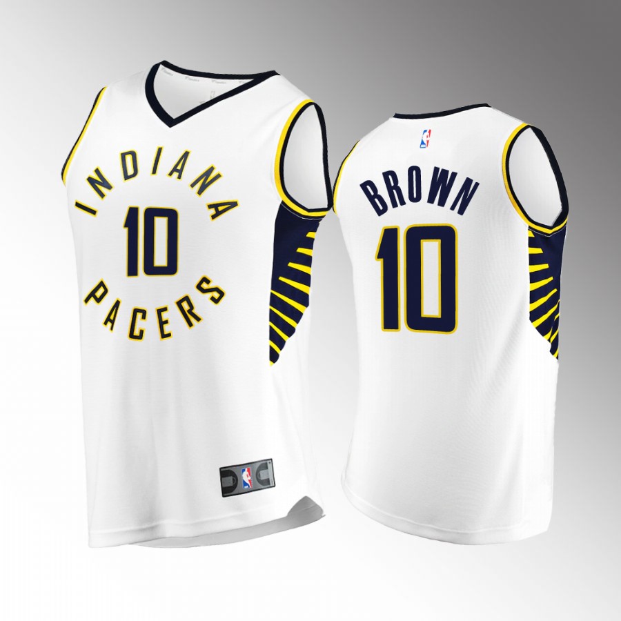 Kendall Brown Pacers #10 White Jersey Fast Break 2022-23 Association Edition