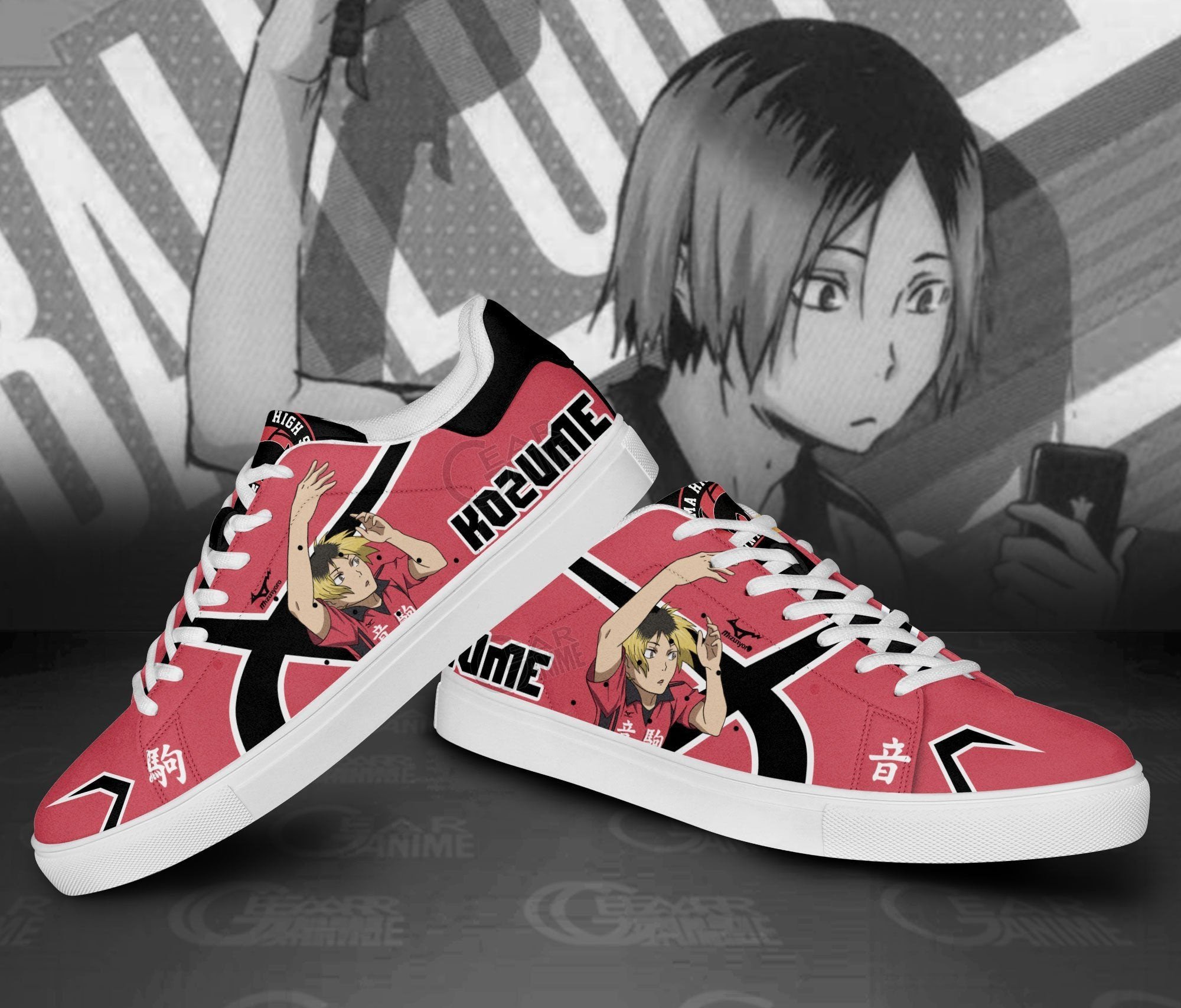 Kenma Kozume Skate Shoes Custom Haikyuu Anime Shoes