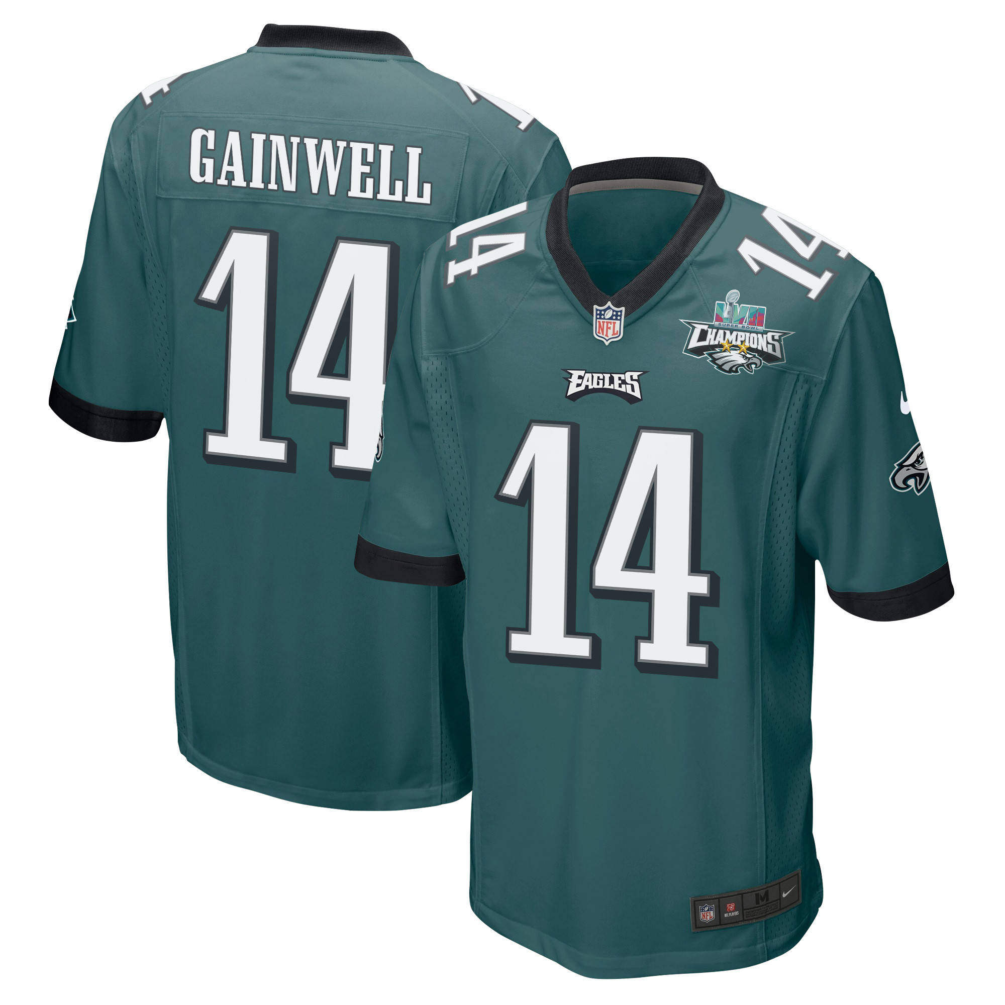 Kenneth Gainwell 14 Philadelphia Eagles Super Bowl LVII Champions 2 Stars Men Game Stitched Jersey – Midnight Green